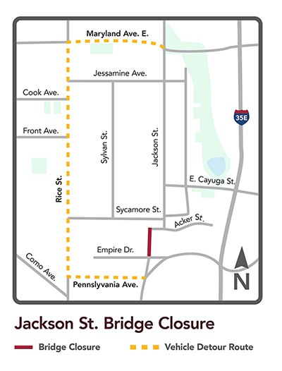 Jackson Street Bridge Detour Map