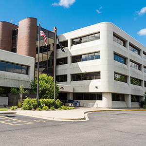 Front view of the Plato Building