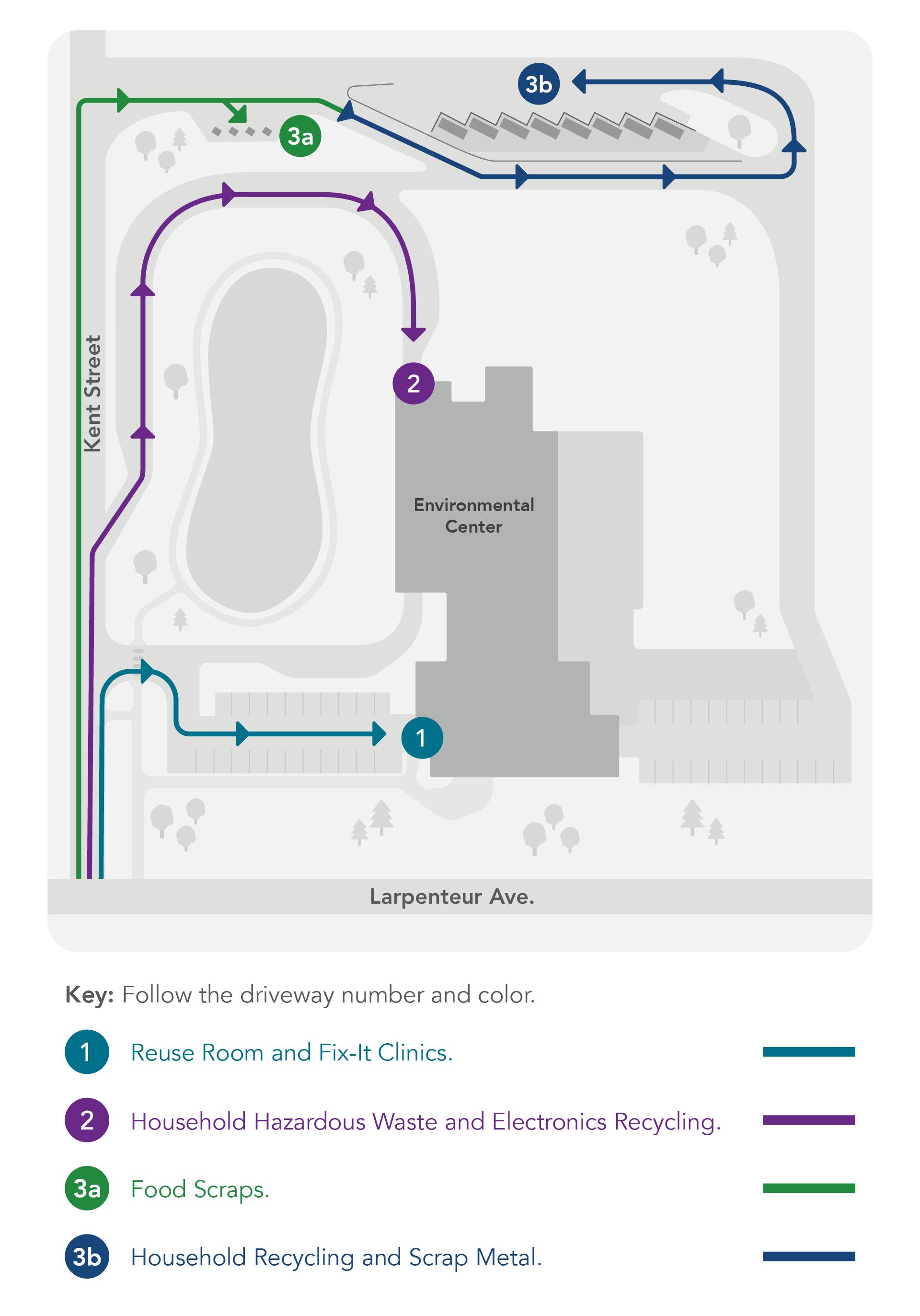 Map of the environmental service center. 