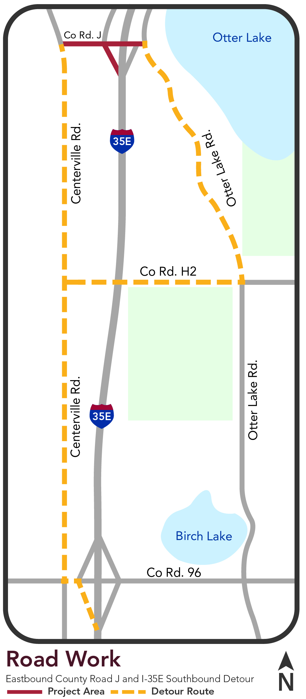 Eastbound County Road J and I-35E Southbound Ramp Closure