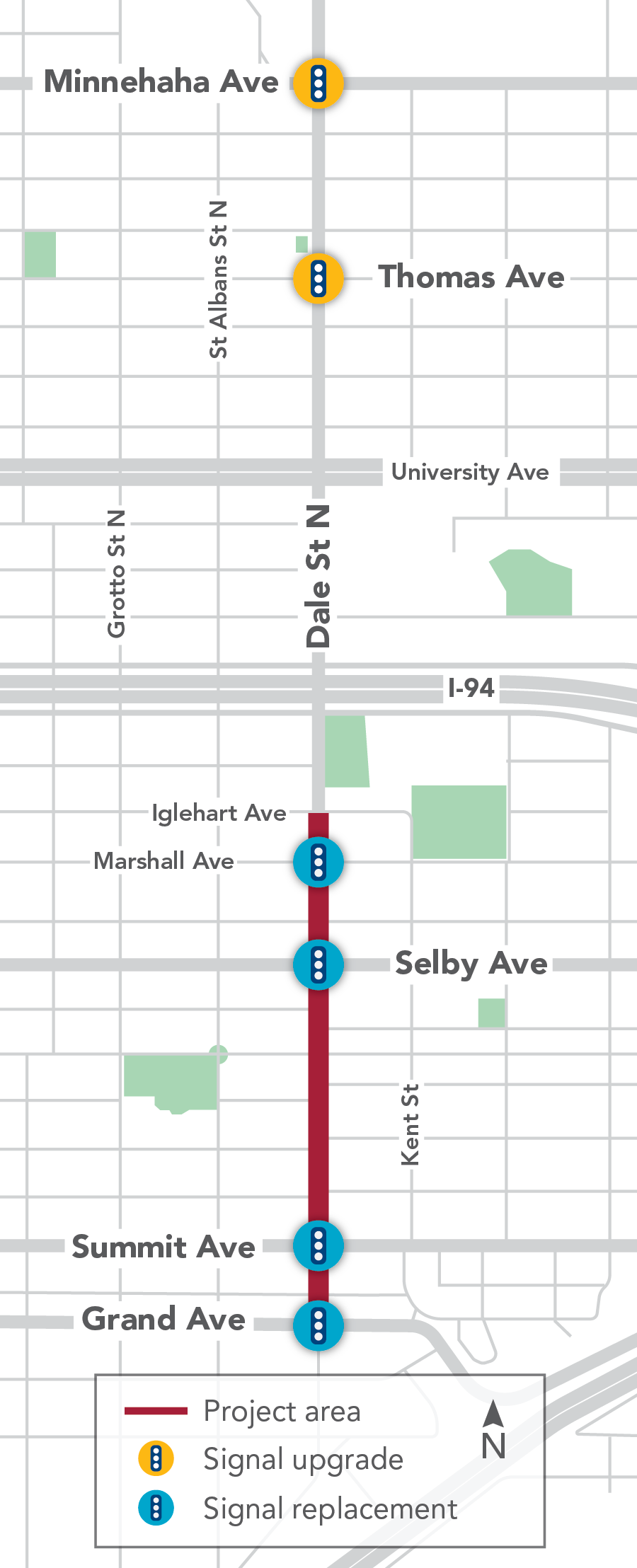 Dale Street redesign project map