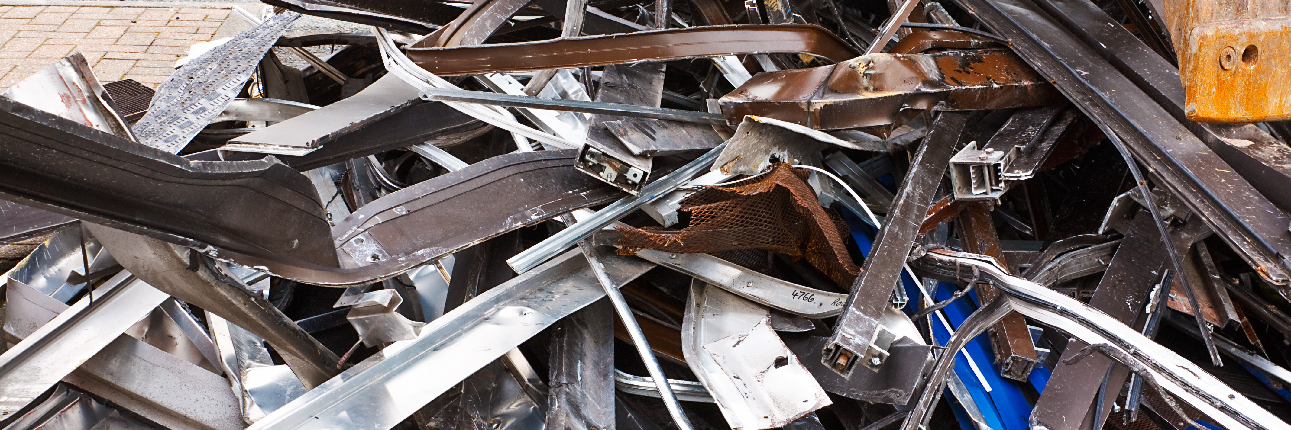 A pile of pieces of scrap metal.