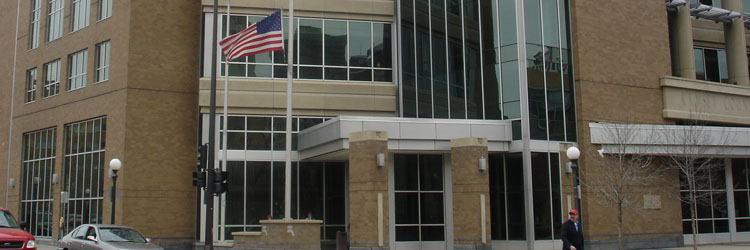 A photo of the outside of the Juvenile Detention Center.